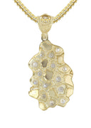 10K Yellow Gold Franco Chain & Cz Nugget Pendant | Appx. 19.4 Grams