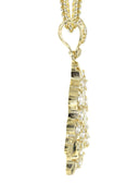 10K Yellow Gold Franco Chain & Cz Nugget Pendant | Appx. 19.4 Grams