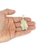 10K Yellow Gold Franco Chain & Cz Nugget Pendant | Appx. 19.4 Grams