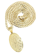 10K Yellow Gold Cuban Chain & Gold Nugget Pendant | Appx. 15.8 Grams