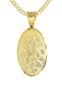 10K Yellow Gold Cuban Chain & Gold Nugget Pendant | Appx. 15.8 Grams