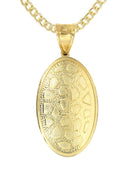 10K Yellow Gold Cuban Chain & Gold Nugget Pendant | Appx. 15.8 Grams