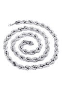 White Gold Chain - Womens Hollow Rope Chain 10K/14K Gold