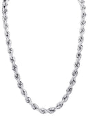White Gold Chain - Womens Hollow Rope Chain 10K/14K Gold