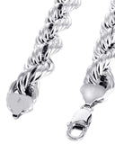 White Gold Chain - Mens Hollow Rope Chain 10K Gold