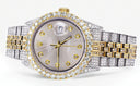 Iced Out Rolex Datejust 36 MM | Two Tone | 10 Carats of Diamonds | Grey Diamond Dial