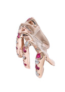 4 TEETH DIAMOND AND PINK SAPPHIRE GRILLZ