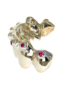 8 TEETH GOLD RUBY GRILLZ