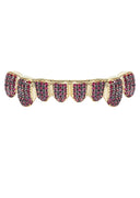 GOLD 8 TEETH TEETH RUBY GRILLZ