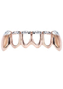 GOLD 6 TEETH TWO TONE DIAMOND CUT GRILLS
