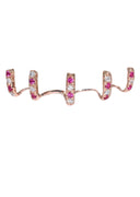 4 TEETH DIAMOND AND PINK SAPPHIRE GRILLZ