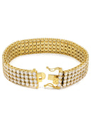 Gold Plated Four Row Tennis Bracelet