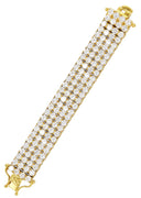 Gold Plated Four Row Tennis Bracelet