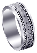 Hand Woven Mens Wedding Band | Sand Blast Finish (Jeremy)
