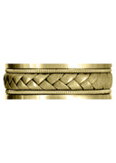 Yellow Gold Hand Woven Mens Wedding Band | Sand Blast Finish (Bradley)