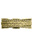 Yellow Gold Hand Woven Unique Mens Wedding Band | Sand Blast Finish (Calvin)