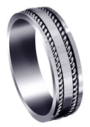 Hand Woven Mens Wedding Band | High Polish Finish (Abel)