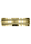Yellow Gold Hand Woven Mens Wedding Band | High Polish Finish (Abel)