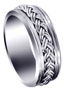Hand Woven Unique Mens Wedding Band | High Polish Finish (Marcus)