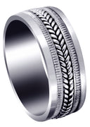 Hand Woven Mens Wedding Band | High Polish Finish (Alan)