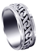 Hand Woven Mens Wedding Band | Sand Blast Finish (Braxton)