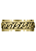 Yellow Gold Hand Woven Mens Wedding Band | Sand Blast Finish (Braxton)