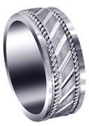 Contemporary Mens Wedding Band | Stone Finish (Brantley)