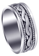 Hand Woven Mens Wedding Band | Sand Blast Finish (Bryan)
