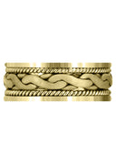 Yellow Gold Hand Woven Mens Wedding Band | Sand Blast Finish (Bryan)