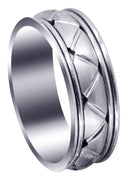 Contemporary Mens Wedding Band | Satin Finish (Patrick)