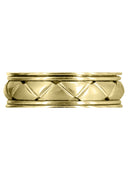 Yellow Gold Contemporary Mens Wedding Band | Satin Finish (Patrick)