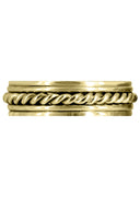 Yellow Gold Hand Woven Unique Mens Wedding Band | High Polish Finish (King)