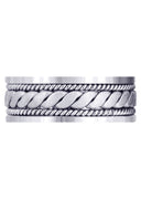 Hand Woven Mens Wedding Band | Cross Satin Finish (Malachi)