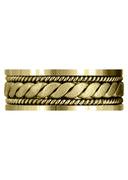 Yellow Gold Hand Woven Mens Wedding Band | Cross Satin Finish (Malachi)