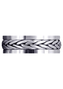 Hand Woven Mens Wedding Band | Cross Satin Finish (Weston)