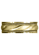 Yellow Gold Modern Mens Wedding Band | Cross Satin Finish (Harrison)