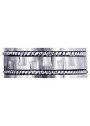 Modern Mens Wedding Band | Sand Blast / High Polish Finish (Joel)