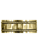 Yellow Gold Modern Mens Wedding Band | Sand Blast / High Polish Finish (Joel)