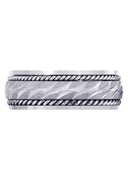 Modern Mens Wedding Band | Sand Blast / High Polish Finish (Luca)