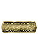 Yellow Gold Modern Mens Wedding Band | Sand Blast / High Polish Finish (Luca)