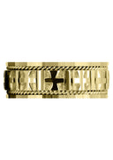 Yellow Gold Religious Mens Wedding Band | High Polish Finish (Jude)