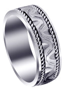 Modern Mens Wedding Band | Sand Blast Finish (Richard)