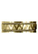 Yellow Gold Celtic Mens Wedding Band | Sand Blast / High Polish Finish (Max)