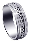 Hand Woven Mens Wedding Band | Satin Finish (Cole)