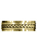 Yellow Gold Hand Woven Mens Wedding Band | Satin Finish (Cole)