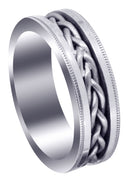 Hand Woven Mens Wedding Band | Wire Matt Finish (Antonio)