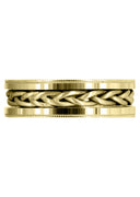 Yellow Gold Hand Woven Mens Wedding Band | Wire Matt Finish (Antonio)