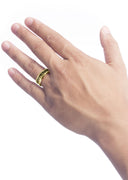 Yellow Gold Hand Woven Mens Wedding Band | Wire Matt Finish (Antonio)
