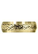 Yellow Gold Hand Woven Mens Wedding Band | High Polish Finish (Ryker)
