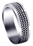 Hand Woven Mens Wedding Band | High Polish Finish (Maxwell)